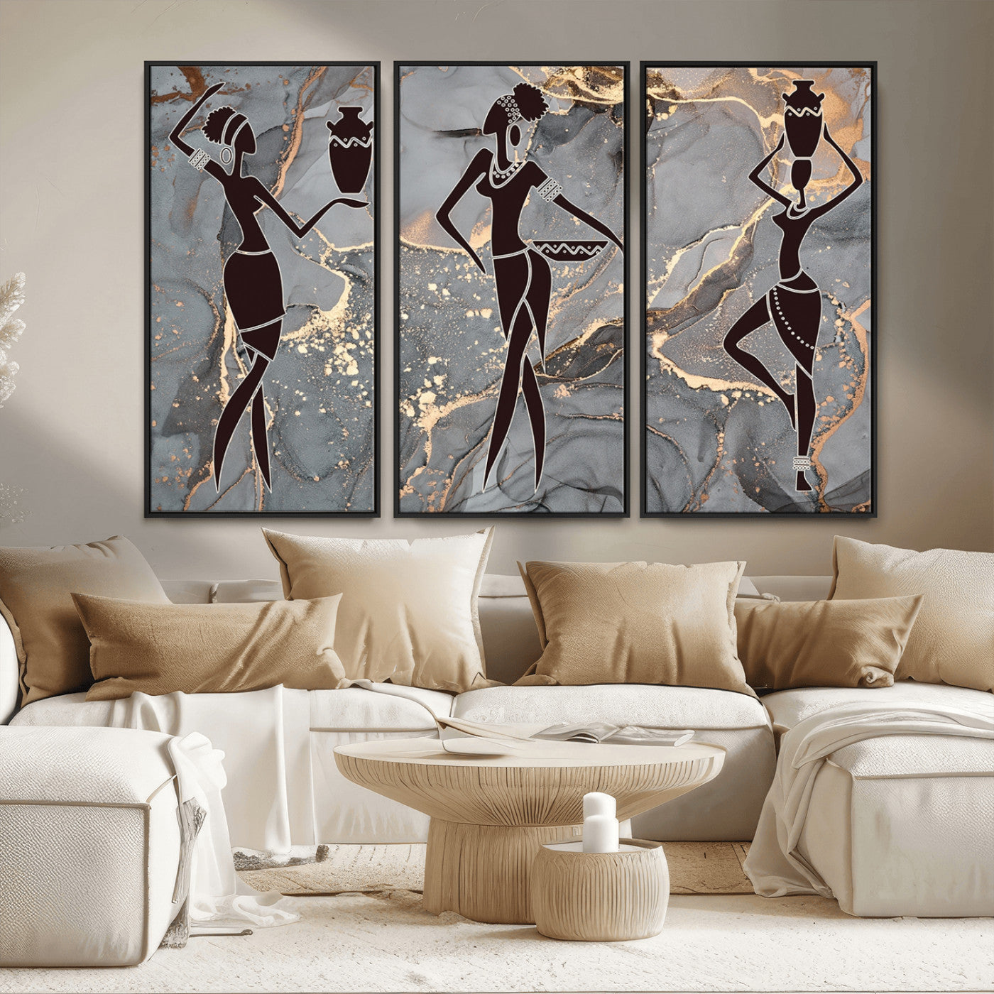 MGV-FC-48X32-3P - Abstract African Womens Art Canvas Print