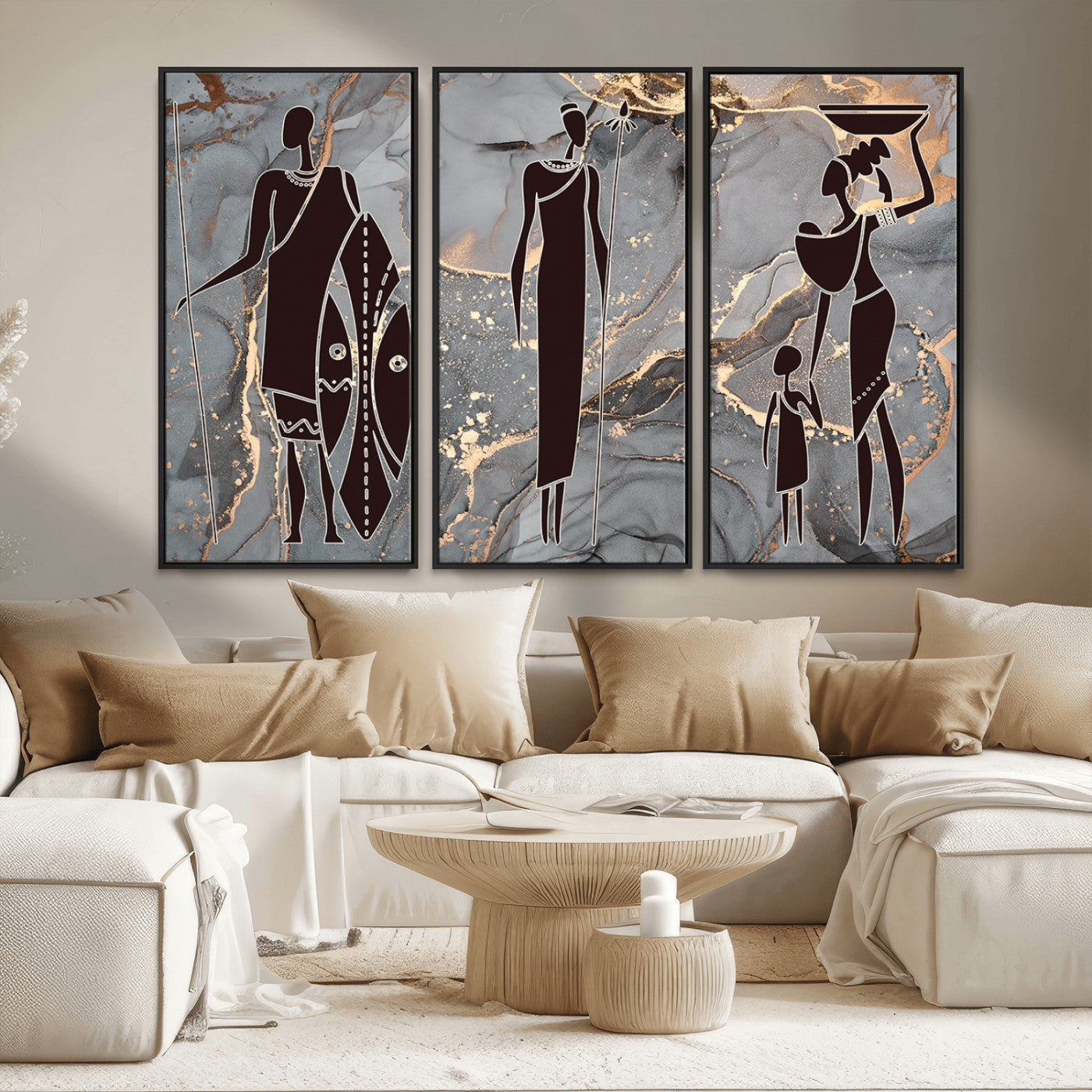 MGV-FC-48X32-3P - African American Wall Art African Women Painting Canvas Print