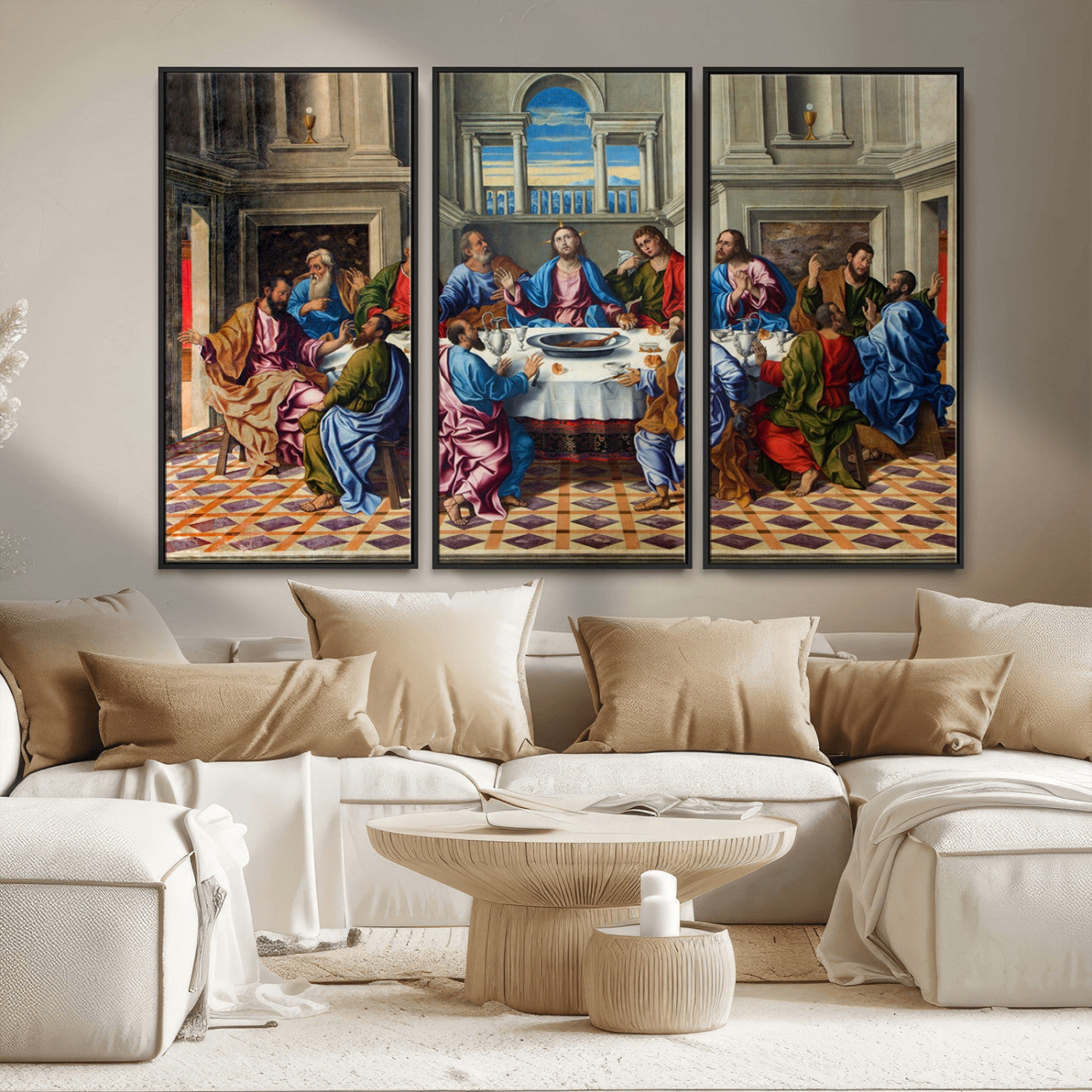 MGV-FC-48X32-3P - The Last Supper Multi Panel Canvas Wall Art