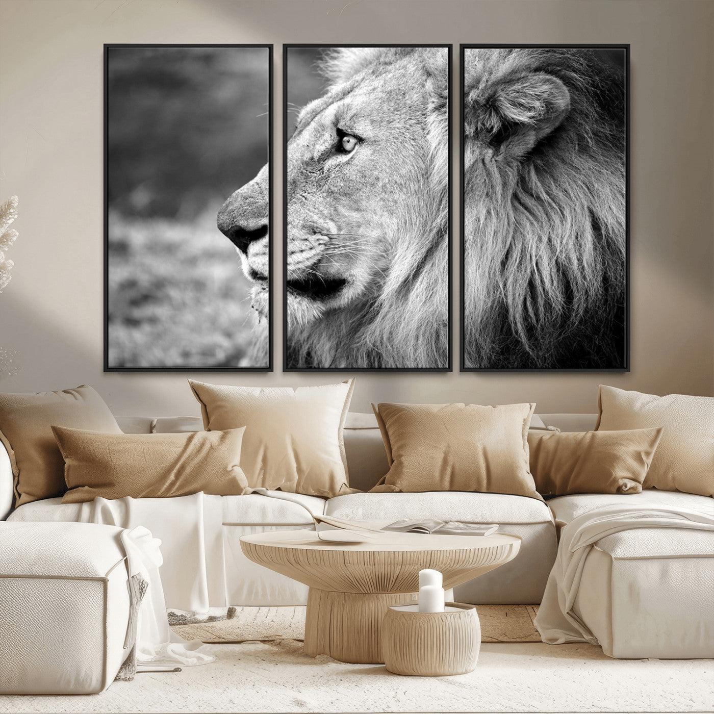 MGV-FC-48X32-3P - African Lion Wall Art Canvas Print