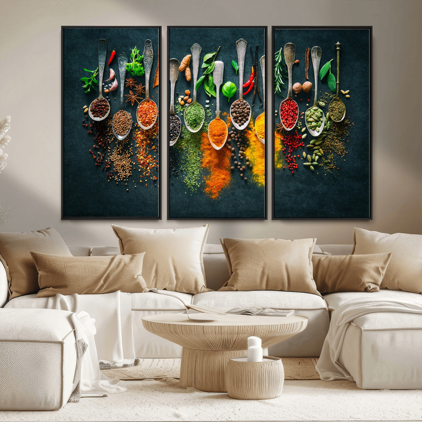 MGV-FC-48X32-3P - Herbs and Spices Kitchen Wall Art Canvas Print