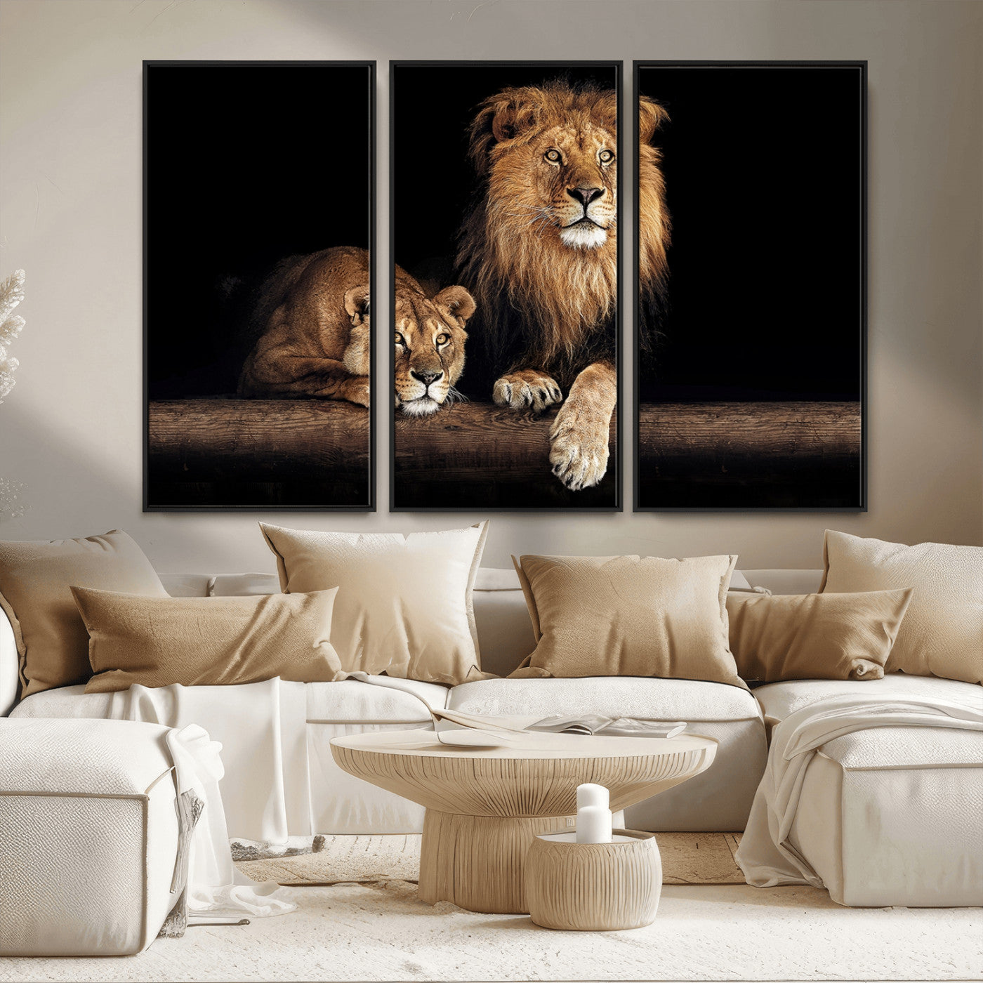 MGV-FC-48X32-3P - Lion Canvas Wall Art Animal Print
