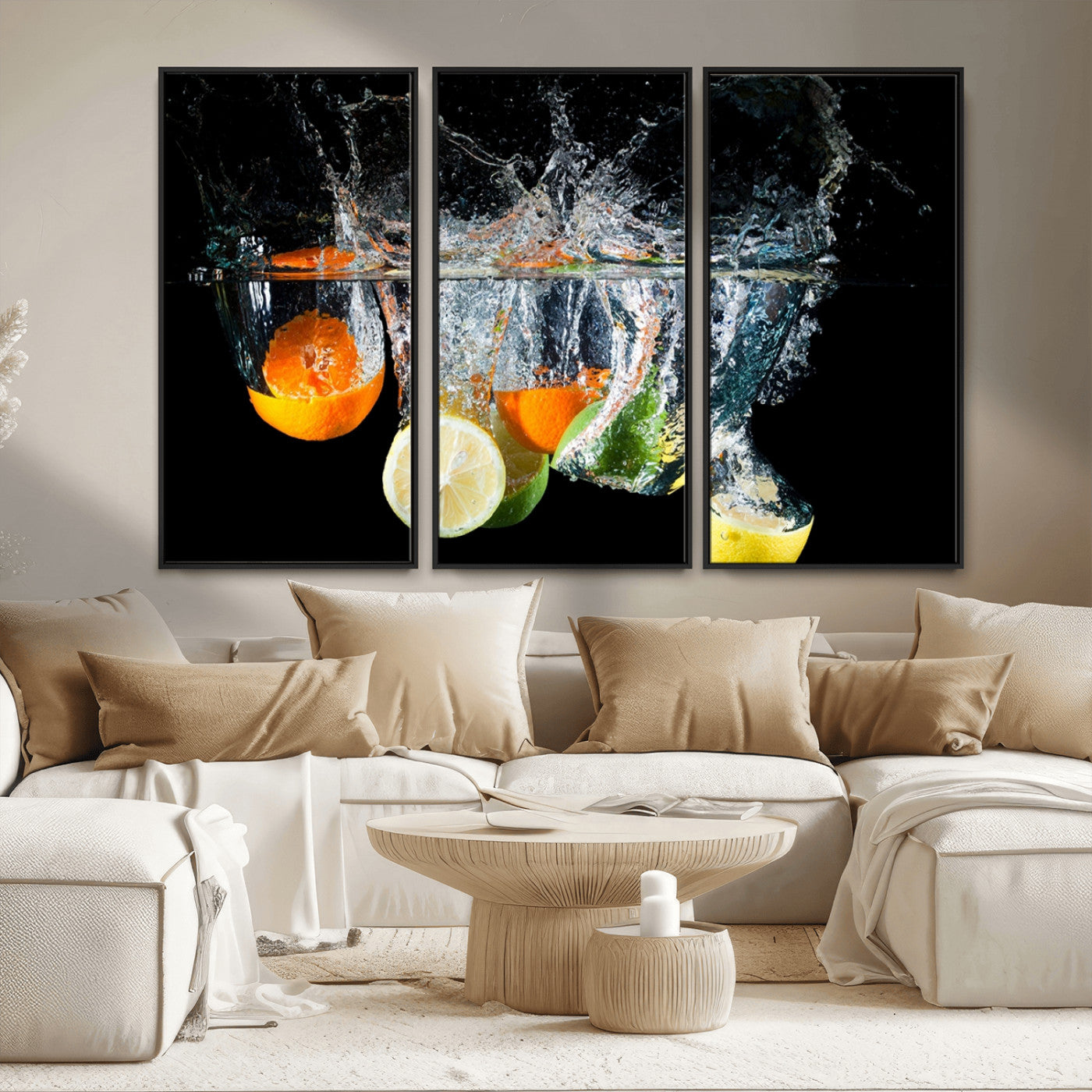 MGV-FC-48X32-3P - Kitchen Wall Art, Kitchen Fruits Art Canvas Print