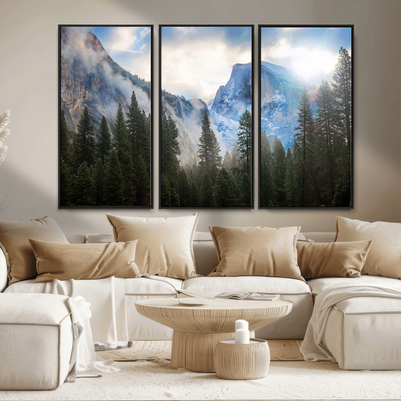 MGV-FC-48X32-3P - Half Dome Yosemite Calinia Wall Art Canvas Print El Capitan