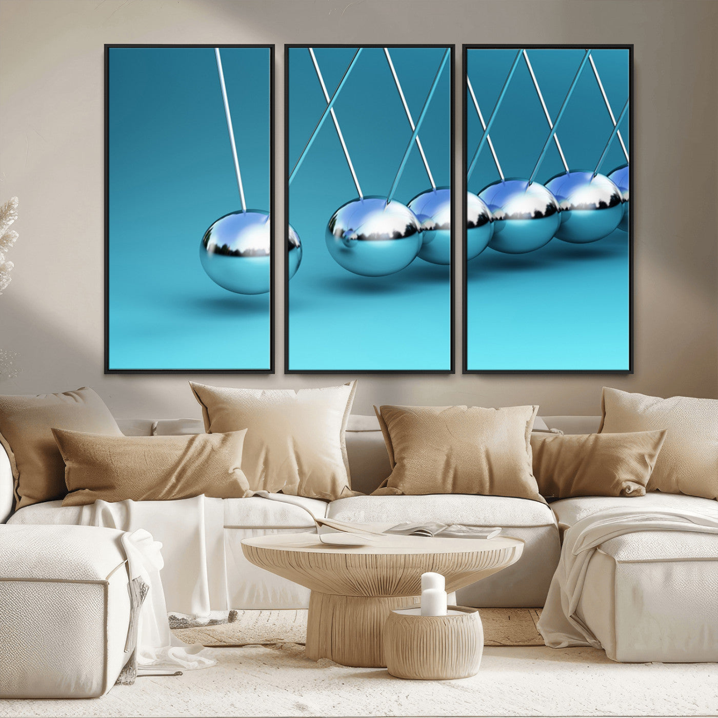 MGV-FC-48X32-3P - Wall Art Newton's Cradle Canvas Print, Framed Newton Cradle Canvas Print