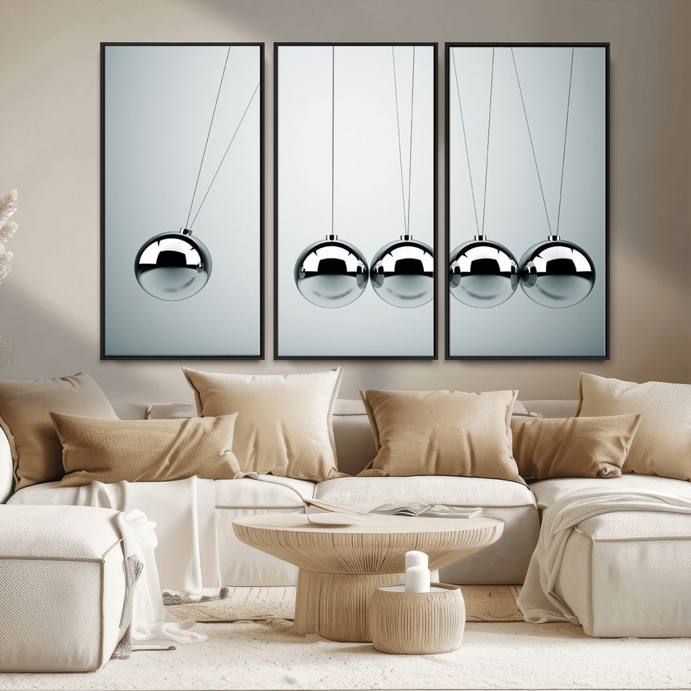 MGV-FC-48X32-3P - Newton's Cradle Wall Art Canvas Print, Framed Newton Cradle Wall Art