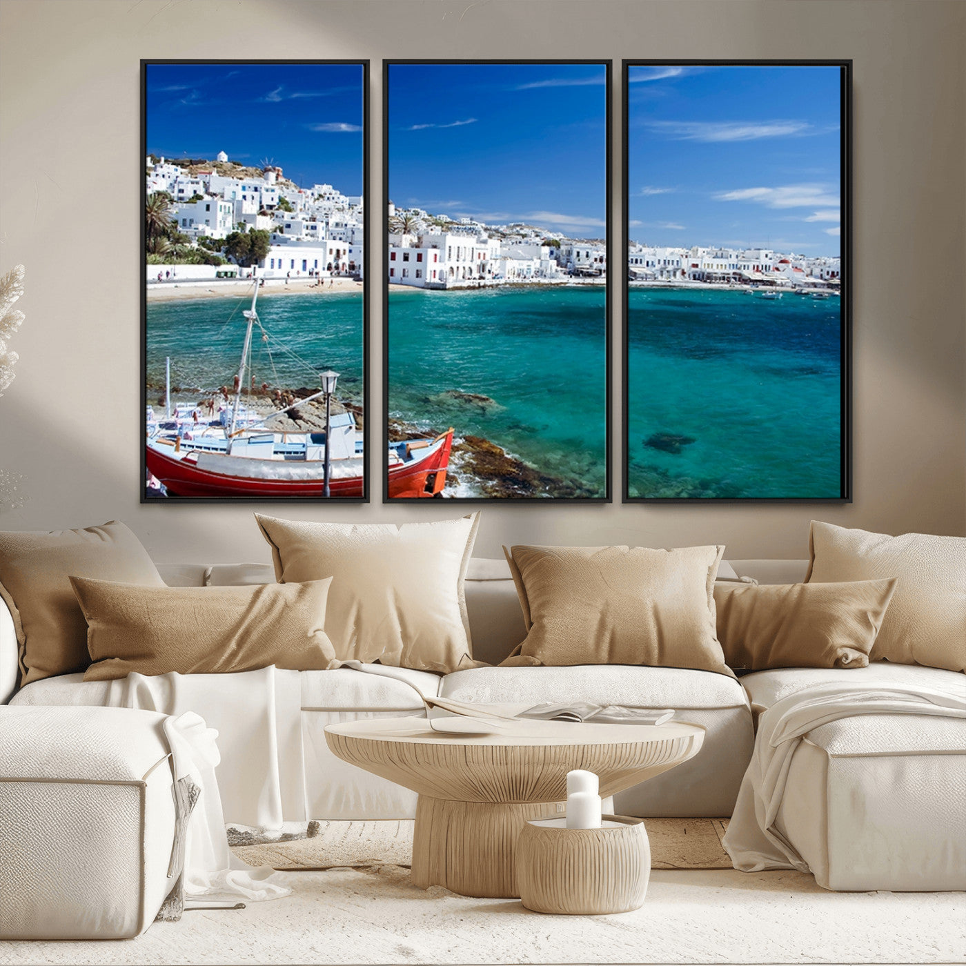 MGV-FC-48X32-3P - Santorini Wall Art Canvas Print