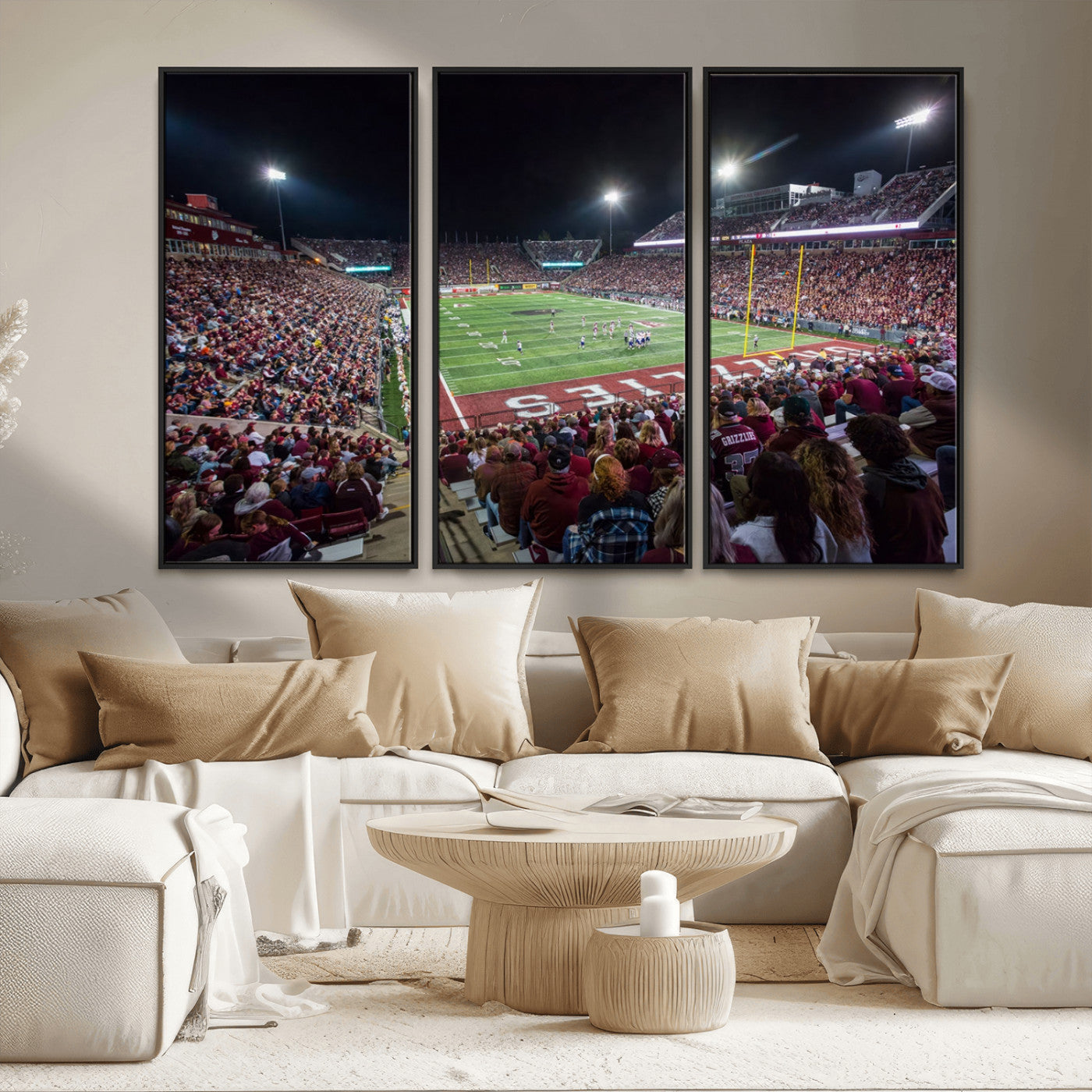 MGV-FC-48X32-3P - American Football Wall Art Canvas Print, Stadium Sport Wall Art Print