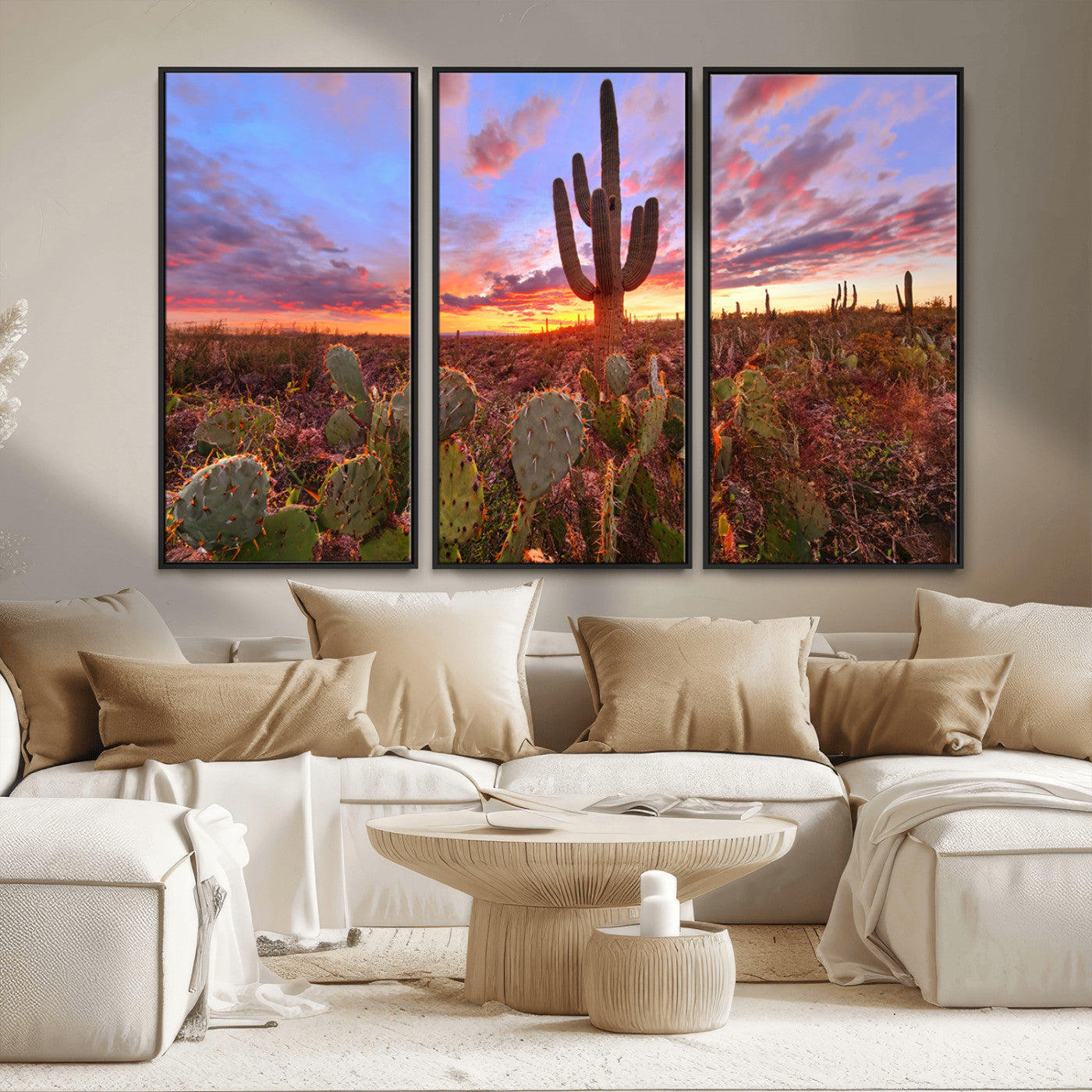 MGV-FC-48X32-3P - Arizona Desert Sunset Wall Art Canvas Print