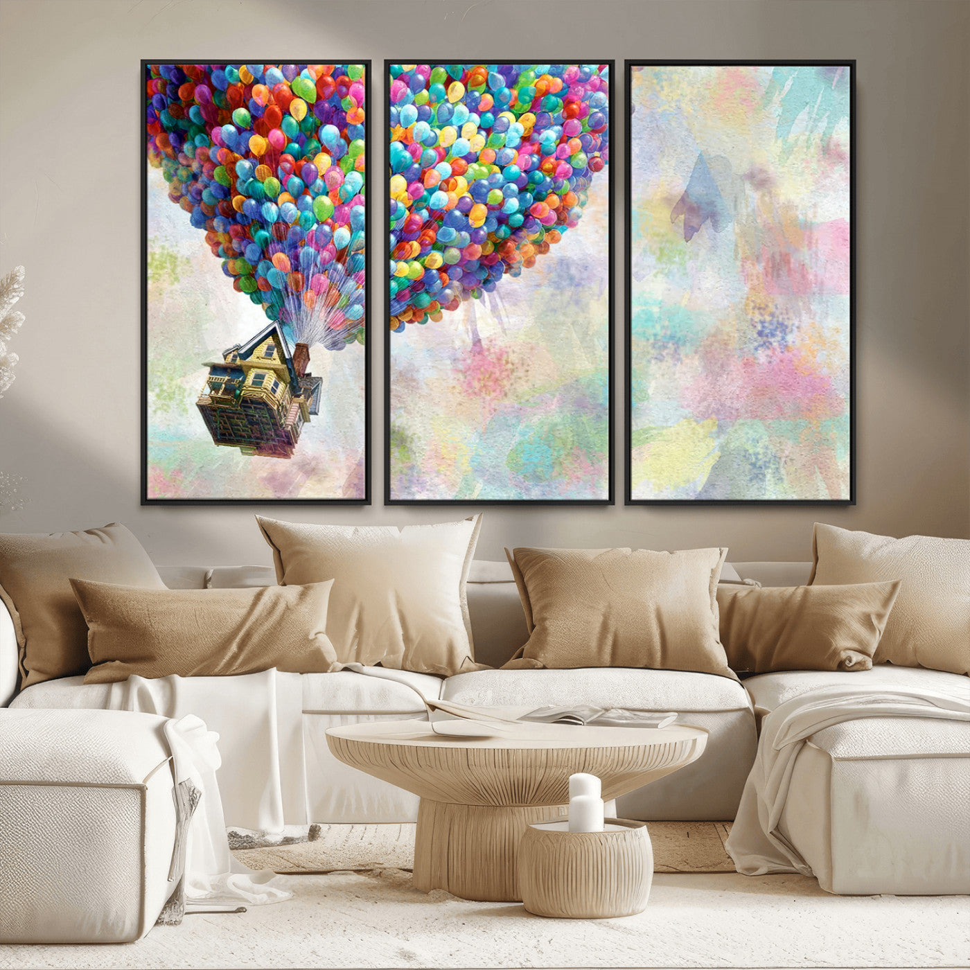 MGV-FC-48X32-3P - Up Pixar Poster, Look Up Pixar Wall Art, Up Pixar Canvas, Kids Play Game Room Decor Wall Art