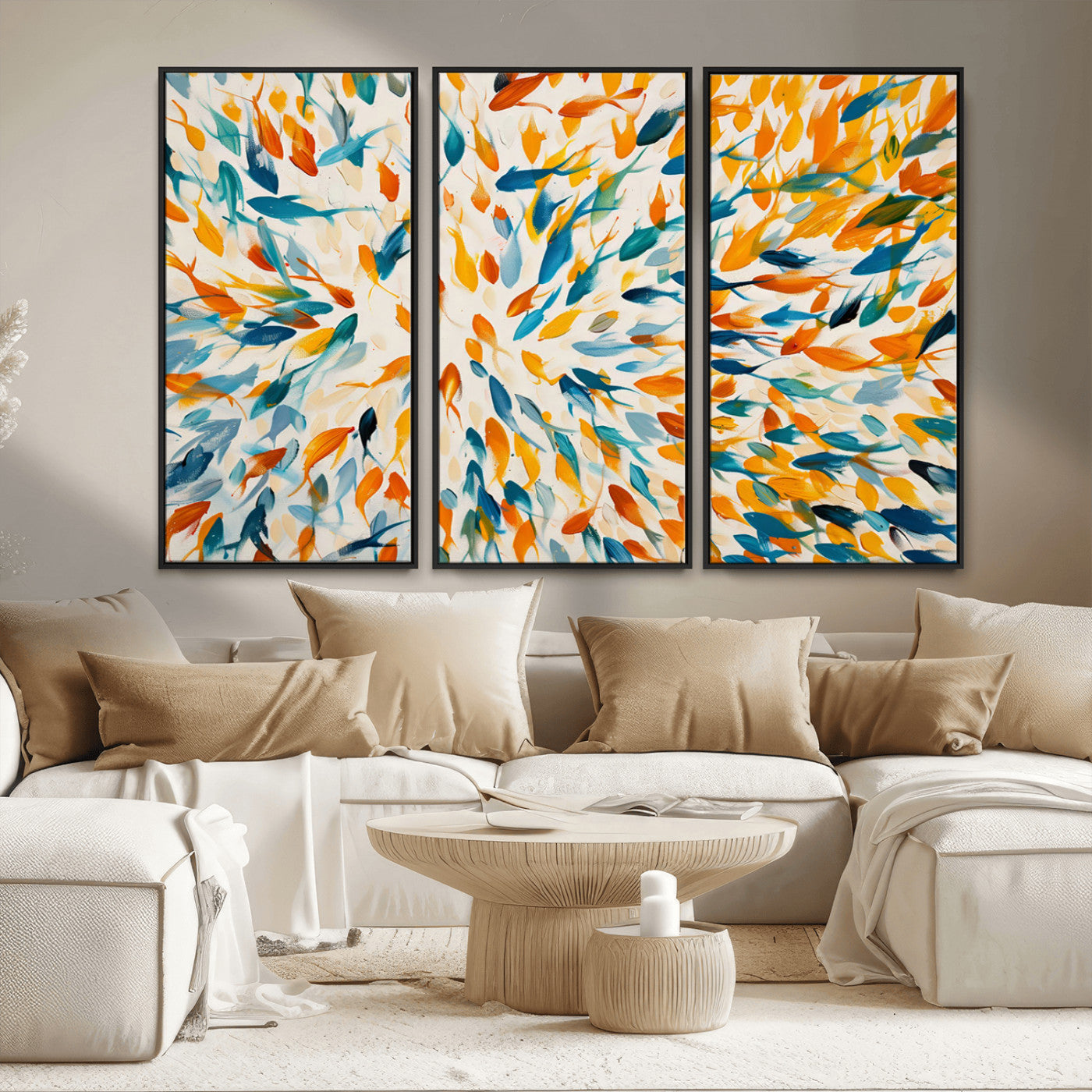 -Colorful Fish Wall Art Print – Abstract Ocean-Inspired Wall Art for Modern Spaces | Framed Canvas,