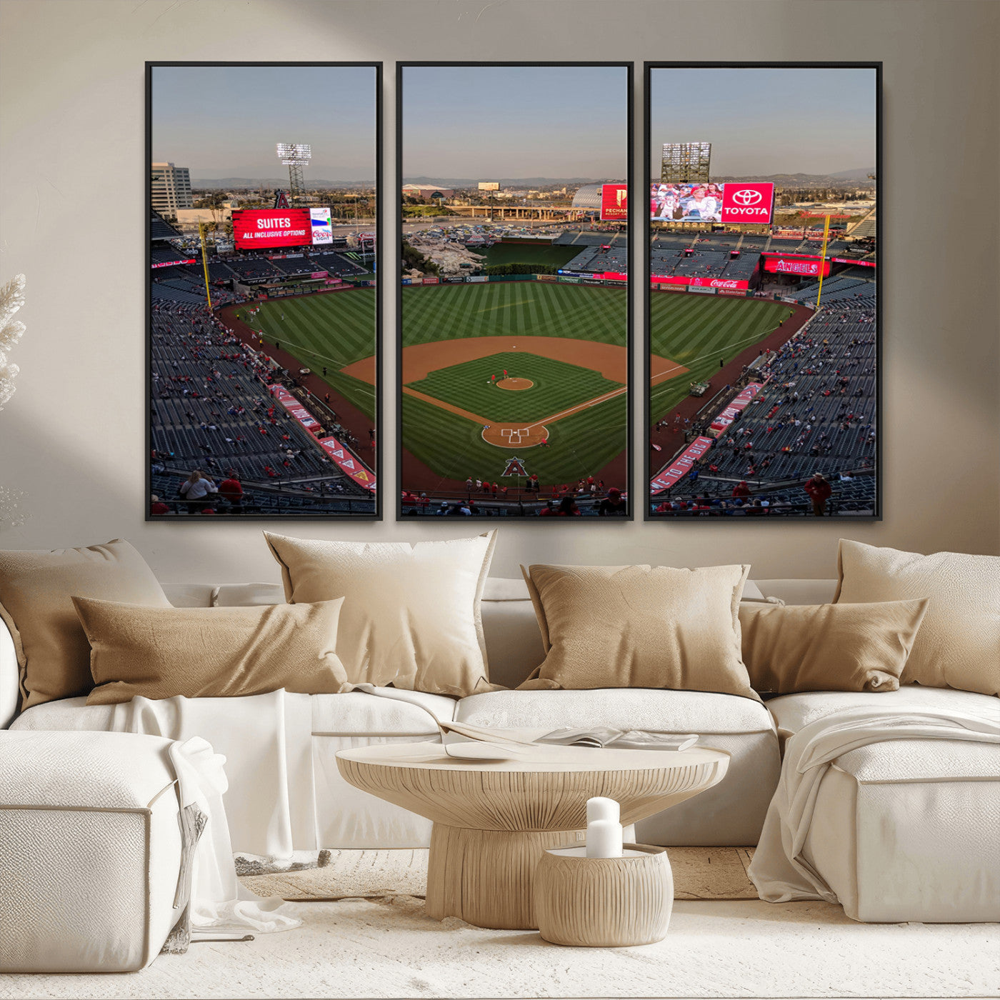 MGV-FC-48X32-3P - Los Angeles Angels Baseball Canvas Print - Anaheim Angel Stadium Wall Art Canvas Print