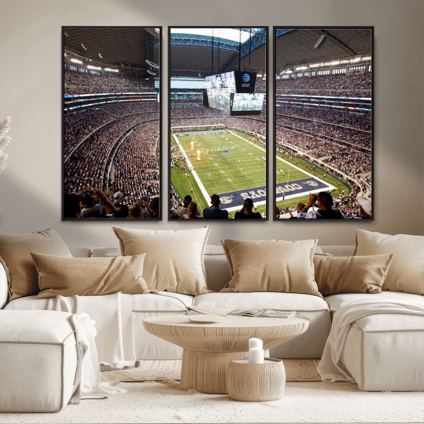MGV-FC-48X32-3P - Dallas Cowboys Football Team Print - Arlington AT&T Stadium Wall Art Canvas Print