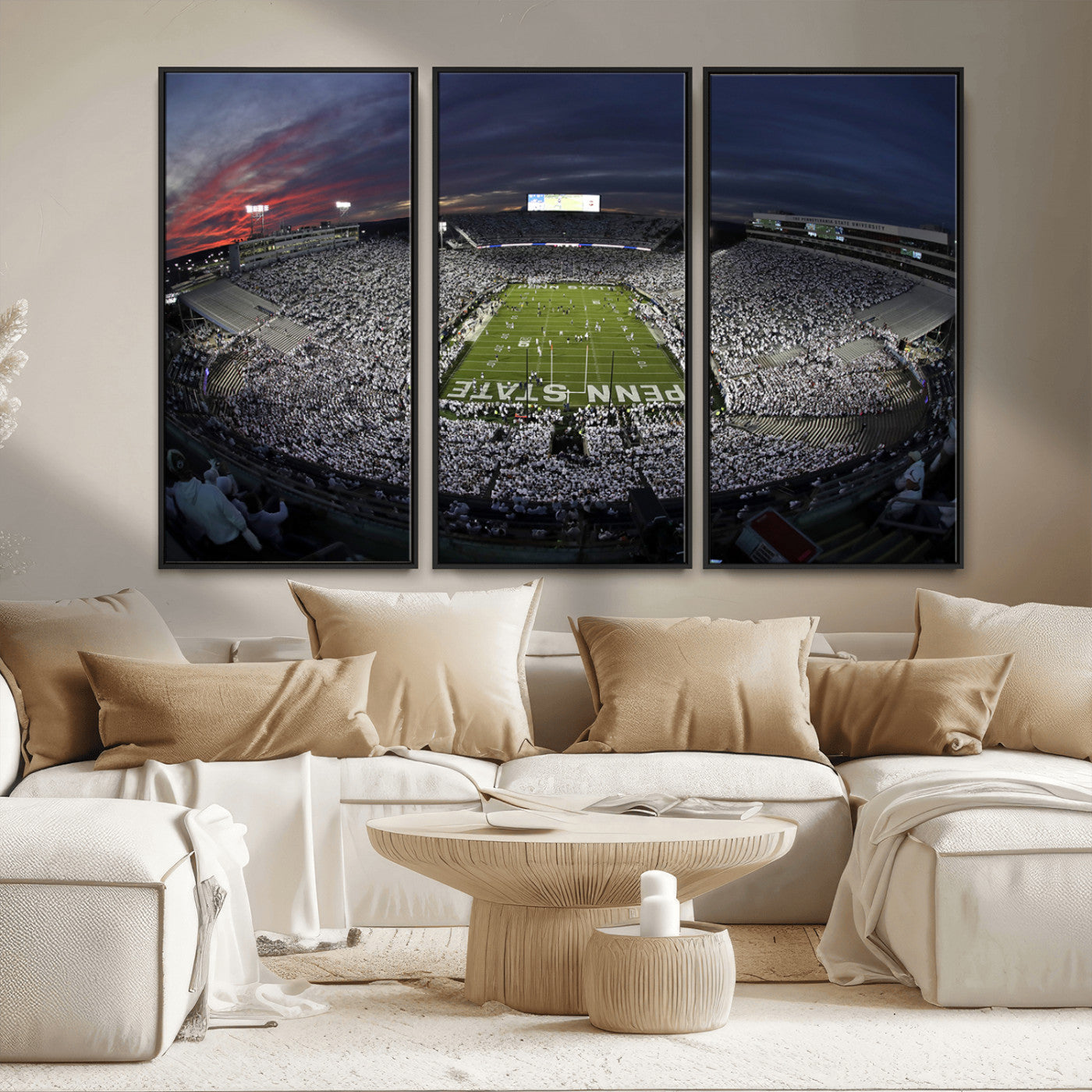 MGV-FC-48X32-3P - Penn State University Nittany Lions Football Team Print - University Park Beaver Stadium Wall Art