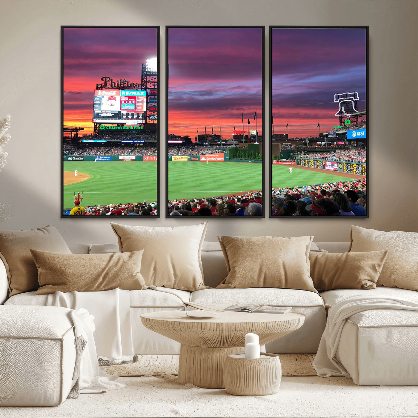 MGV-FC-48X32-3P - Philadelphia Phillies Baseball Team Print - Philadelphia Citizens Bank Park Stadium Wall Art Canvas