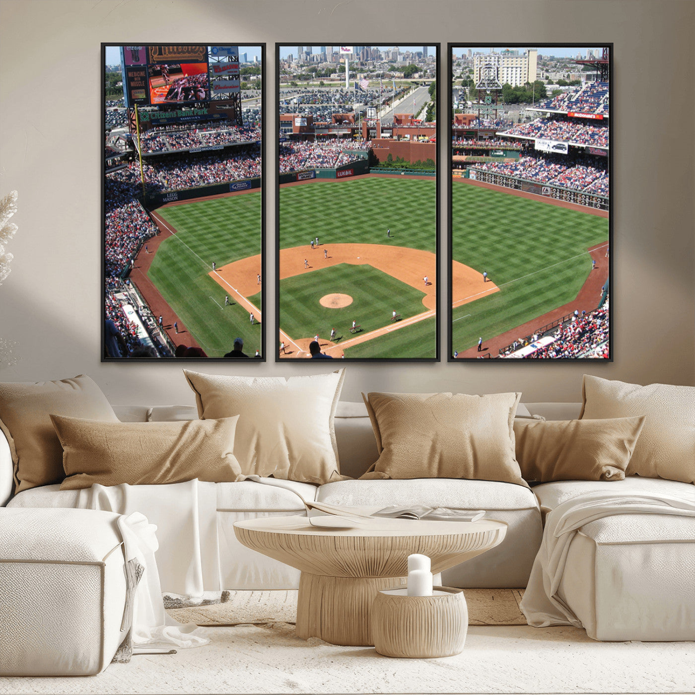 MGV-FC-48X32-3P - Philadelphia Phillies Baseball Team Print - Philadelphia Citizens Bank Park Stadium Wall Art Canvas