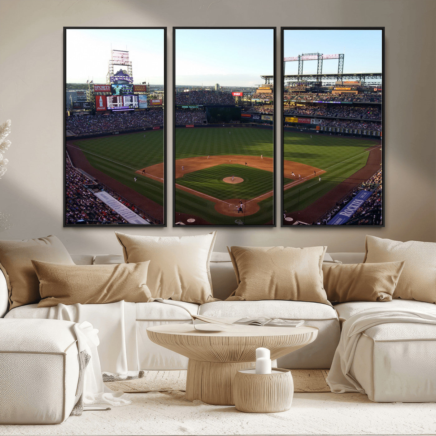 MGV-FC-48X32-3P - Colorado Rockies Coors Field Wall Art Canvas Print - MLB Baseball Stadium