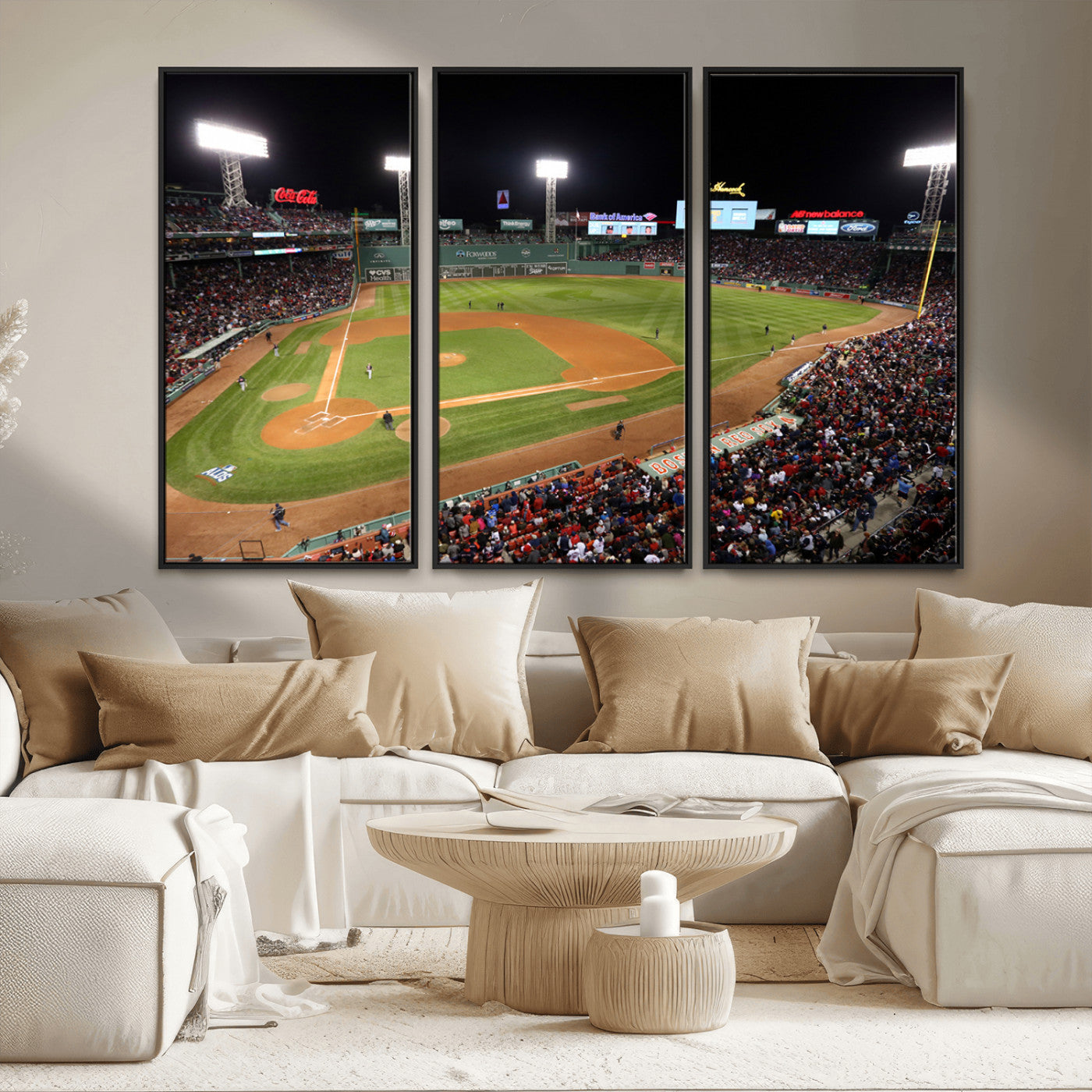 MGV-FC-48X32-3P - Boston Red Sox Baseball Team Print - Massachusetts Fenway Park Stadium Wall Art Canvas Print