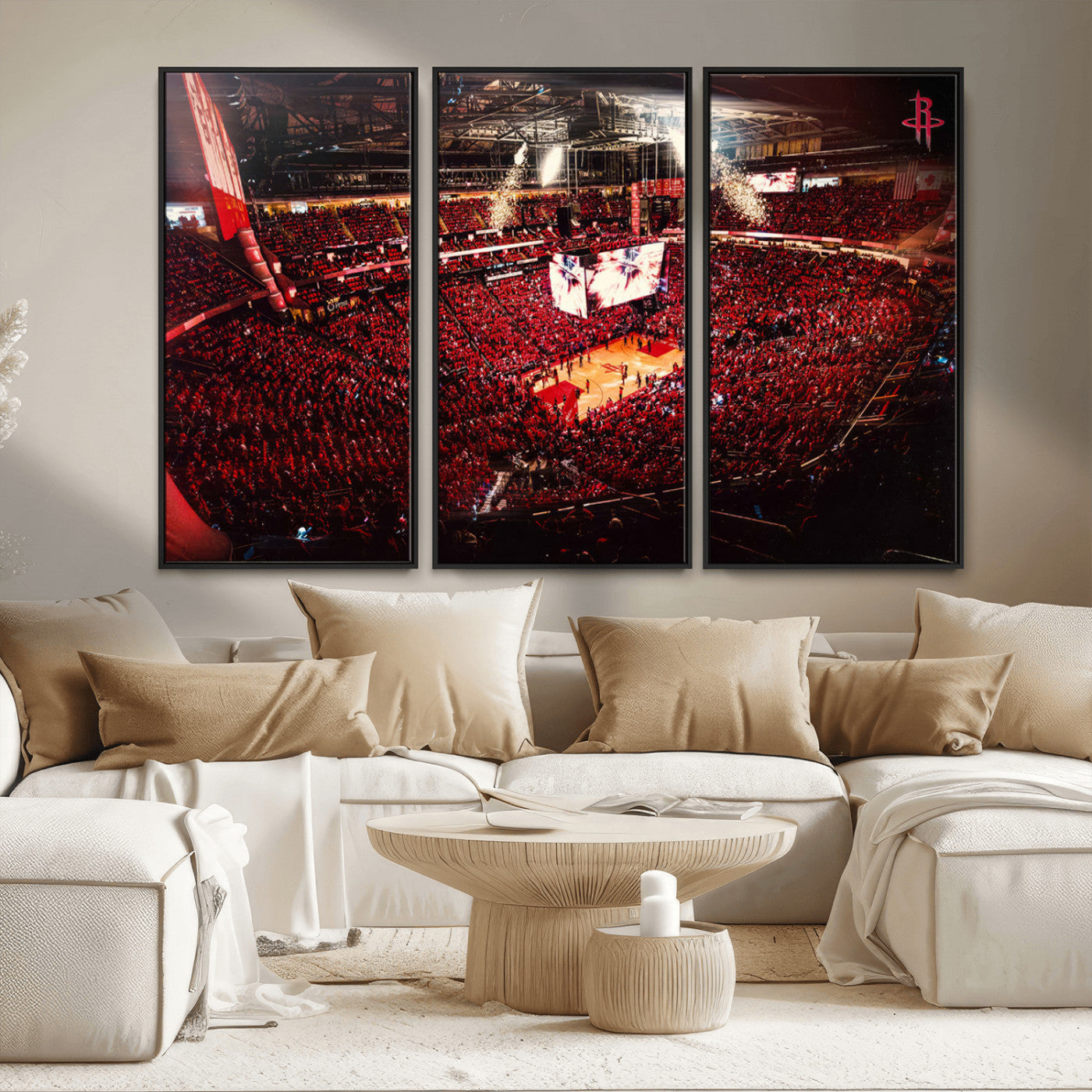 MGV-FC-48X32-3P - Houston Rockets Basketball Team Print Canvas- Houston Toyota Center Stadium Wall Art Canvas Print