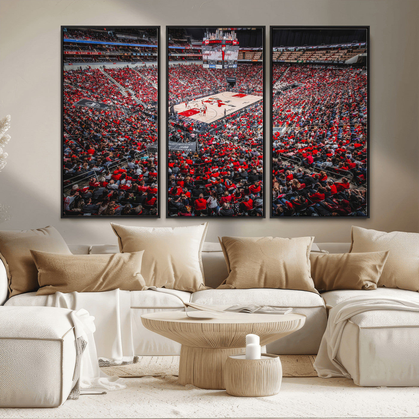 MGV-FC-48X32-3P - Louisville Cardinals Basketball Print Canvas - Louisville KFC Yum Center Arena Wall Art Canvas Print