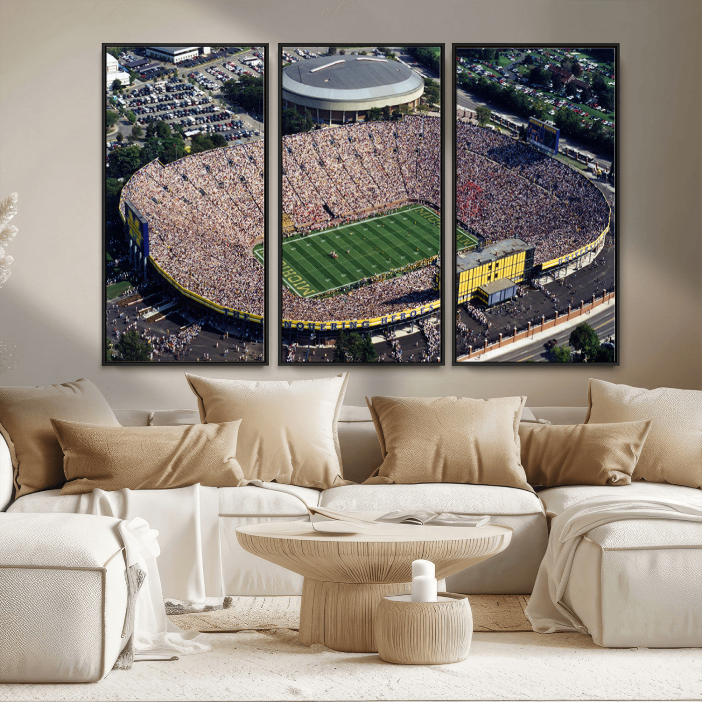 MGV-FC-48X32-3P - Michigan Wolverines Football Team Print - Ann Arbor Michigan Stadium Print, Michigan Wolverines