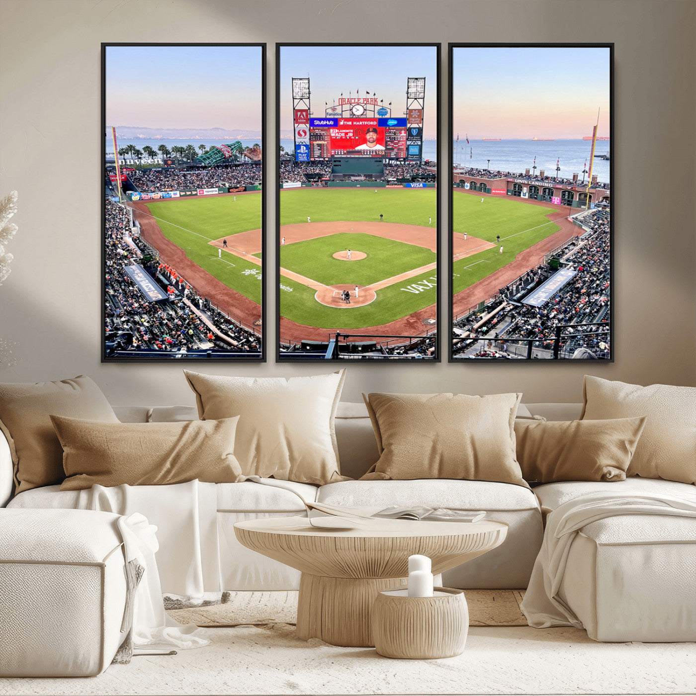 MGV-FC-48X32-3P - San Francisco Giants Baseball Team Print - Oracle Park Stadium Wall Art Canvas Print