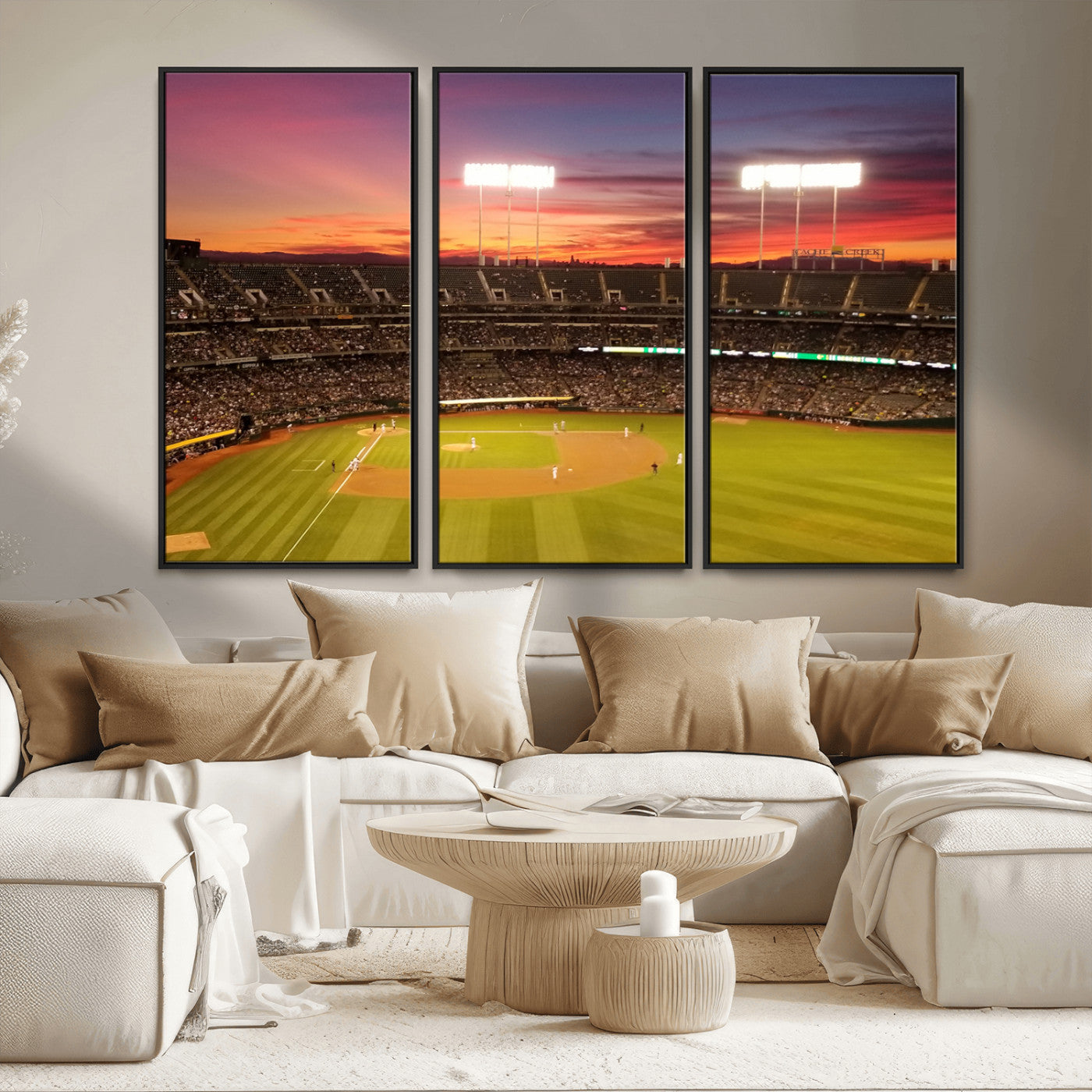 MGV-FC-48X32-3P - Oakland Athletics Baseball Team Print - Oakland Coliseum Stadium Wall Art Canvas Print