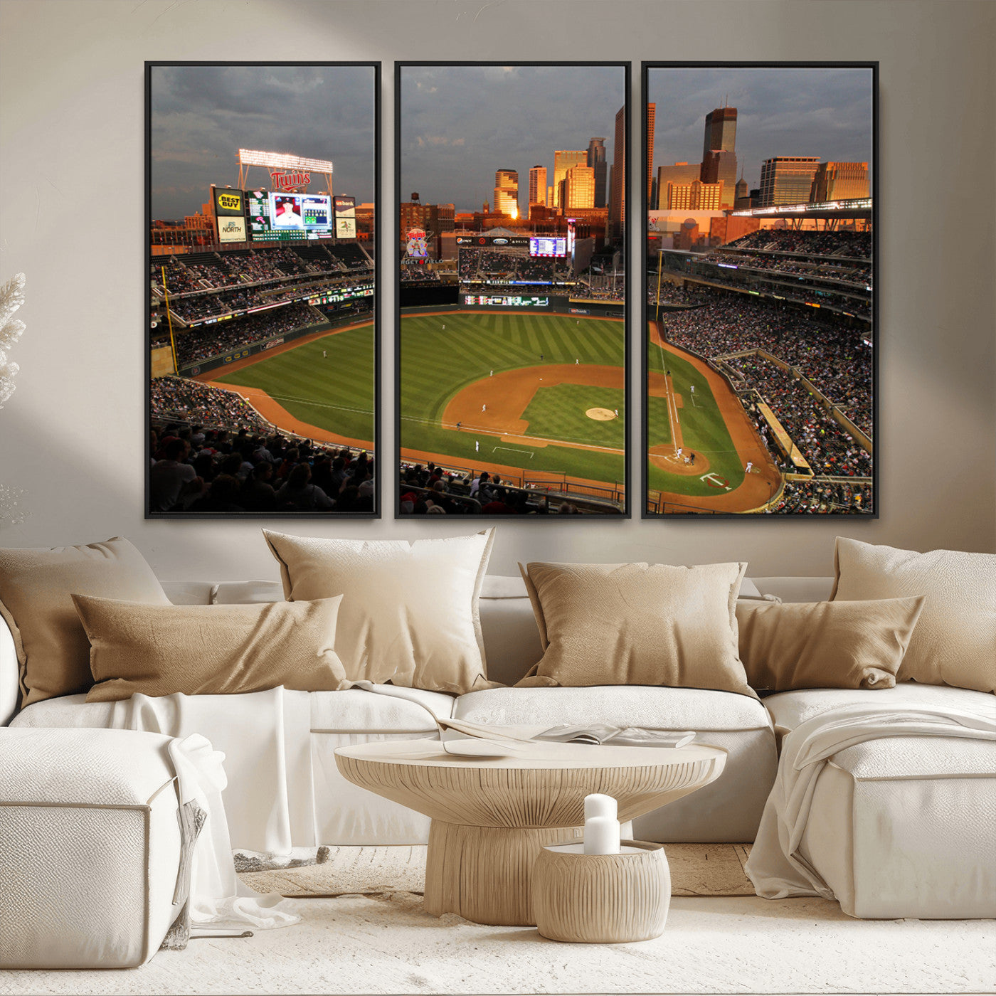 MGV-FC-48X32-3P - Minnesota Twins Baseball Team Print - Minneapolis Target Field Stadium Wall Art Canvas Print