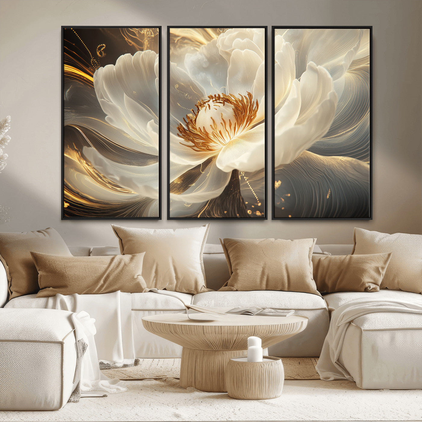 MGV-FC-48X32-3P - Abstract Floral Wall Art Canvas Print