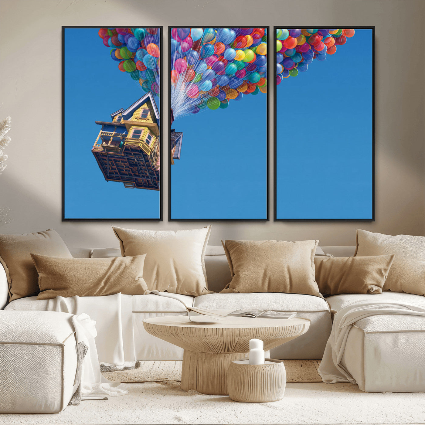 MGV-FC-48X32-3P - Carl Fredricksen, Up Movie Wall Art, Balloons Wall Art, Air Balloons for Kids Room Print