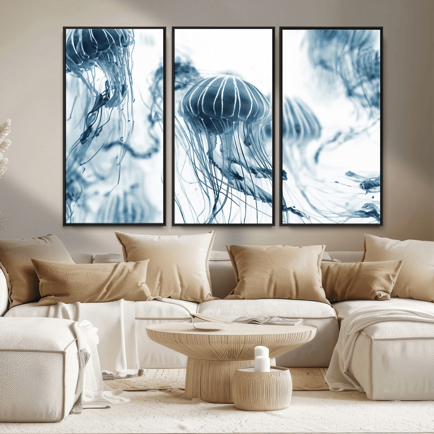 MGV-FC-48X32-3P - Abstract Jellyfish Canvas Print Wall Art