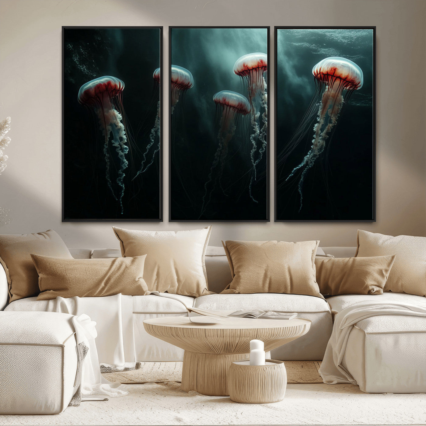 MGV-FC-48X32-3P - Abstract Jellyfish Wall Art Canvas Print