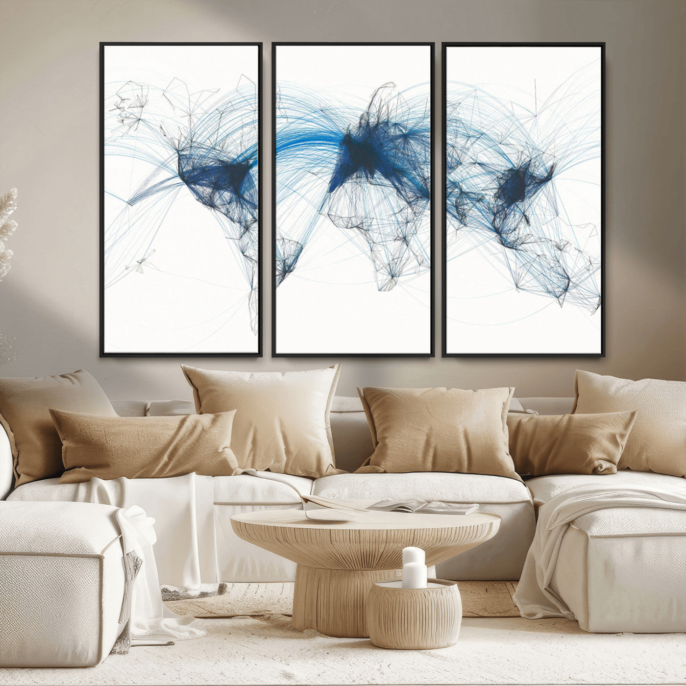 MGV-FC-48X32-3P - Push Pin World Map Canvas Print – Framed Wall Art for Couples to Track Their Travels – Anniversary