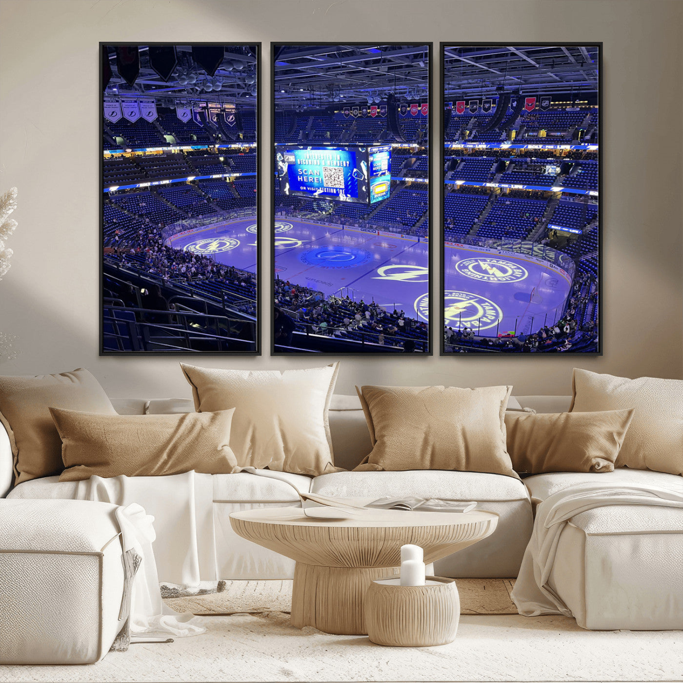 MGV-FC-48X32-3P - Amalie Arena Florida Wall Art Canvas Print - NHL Hockey Stadium Print Wall Art