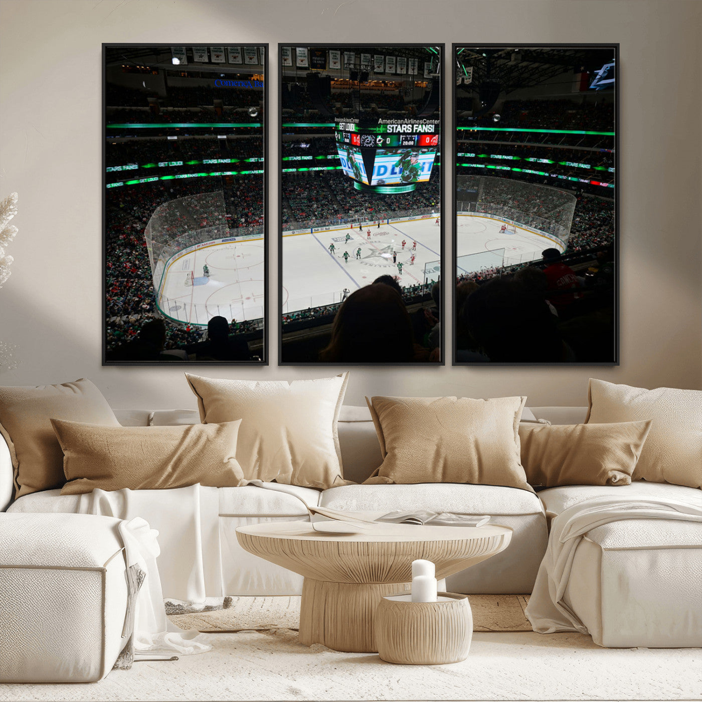 MGV-FC-48X32-3P - American Airlines Center Dallas Stars Wall Art Canvas Print - Dallas Hockey Arena Stadium Print