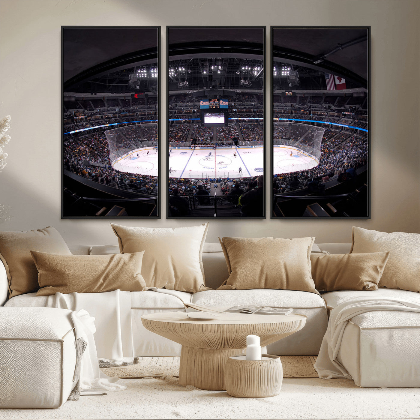 MGV-FC-48X32-3P - Ball Arena Denver Colorado Avalanche Hockey Team Wall Art Canvas Print - Denver Ice Hockey Stadium