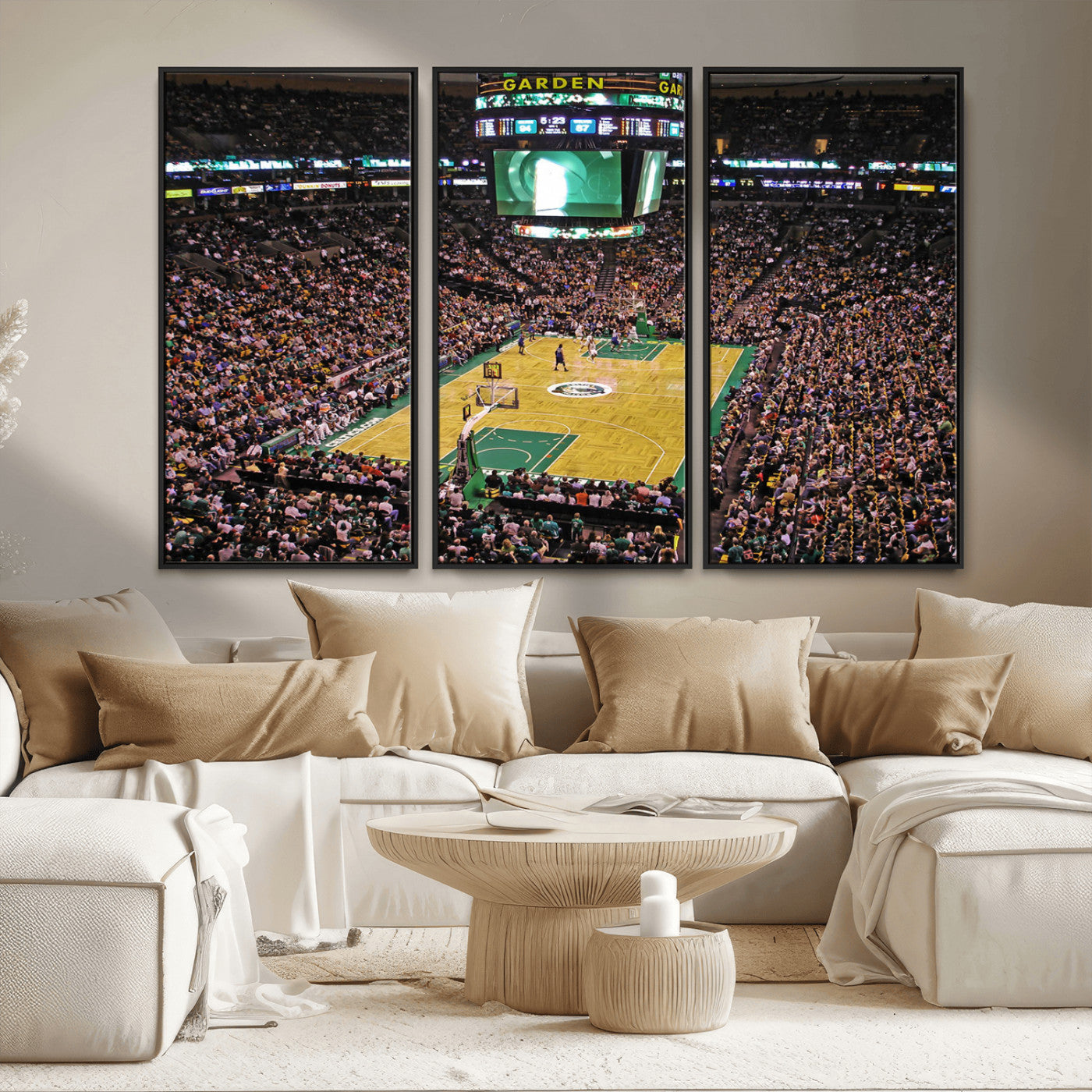 MGV-FC-48X32-3P - Celtics Game Versus The Timberwolves | Baseball Stadium Wall Art | Canvas Print | Ready to Hang