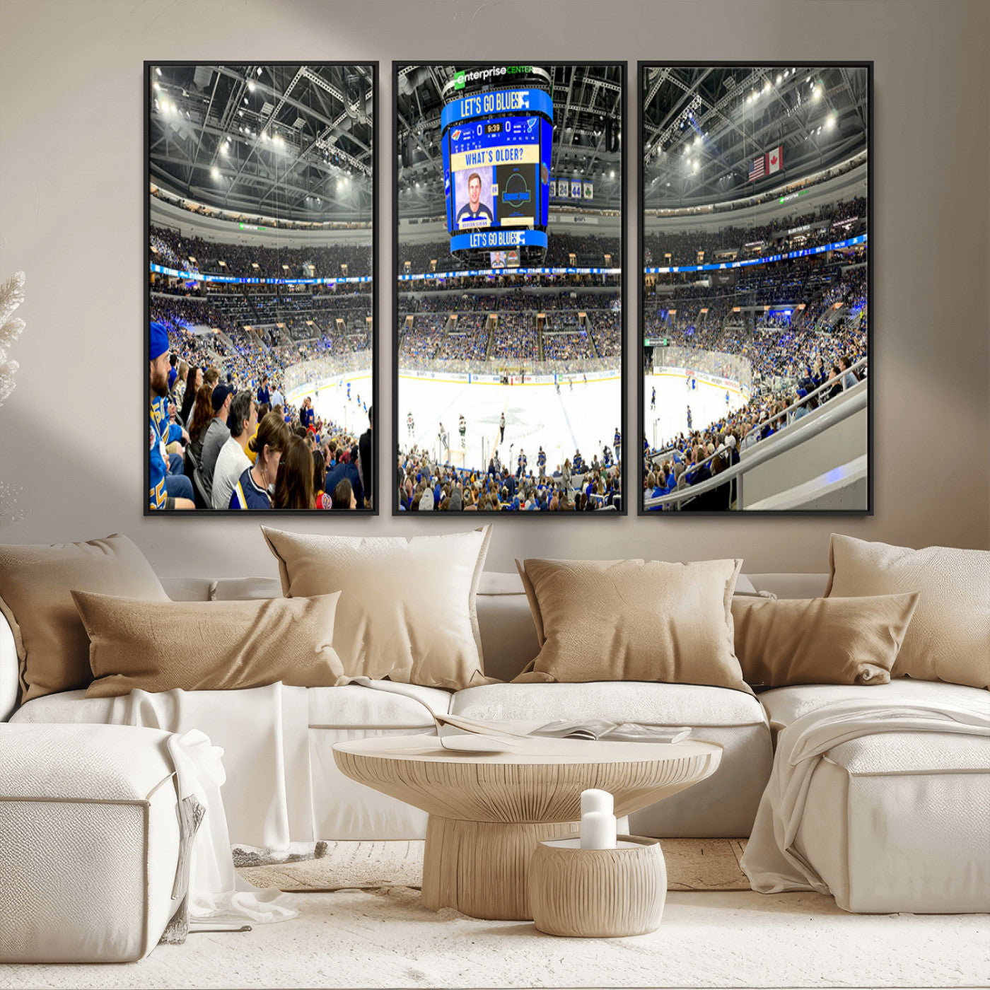 MGV-FC-48X32-3P - Enterprise Center | Missouri St. Louis Blues Ice Hockey Stadium Wall Art | Canvas Print | Ready to