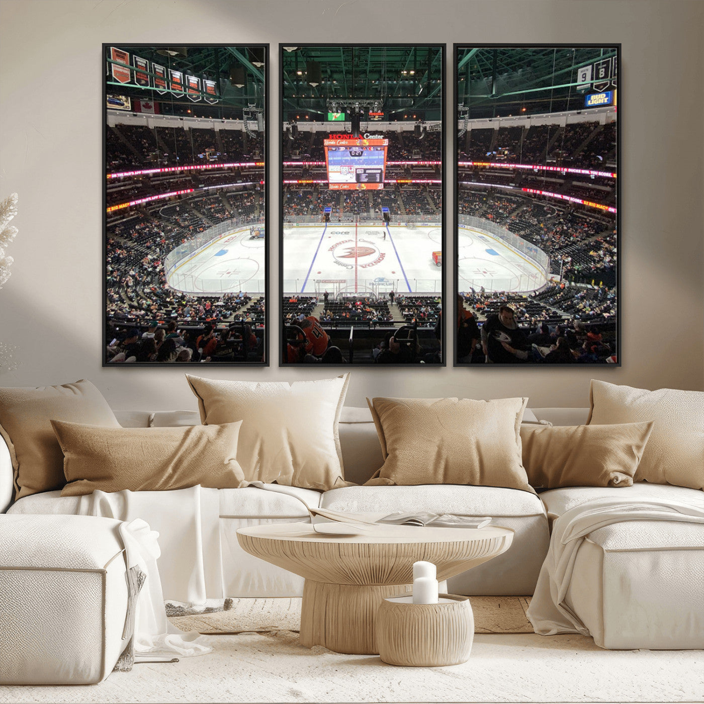 MGV-FC-48X32-3P - Honda Center California Anaheim Ducks Ice Hockey Stadium Canvas Print Wall Art