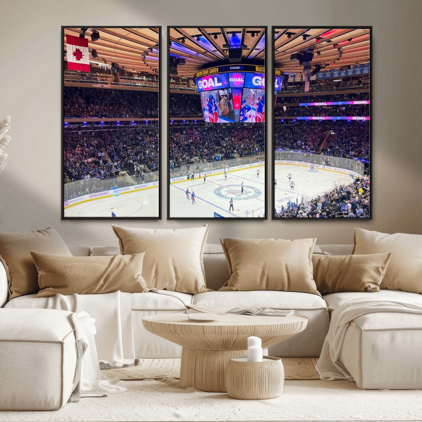 MGV-FC-48X32-3P - Madison New York Rangers Hockey Stadium Wall Art Canvas Print