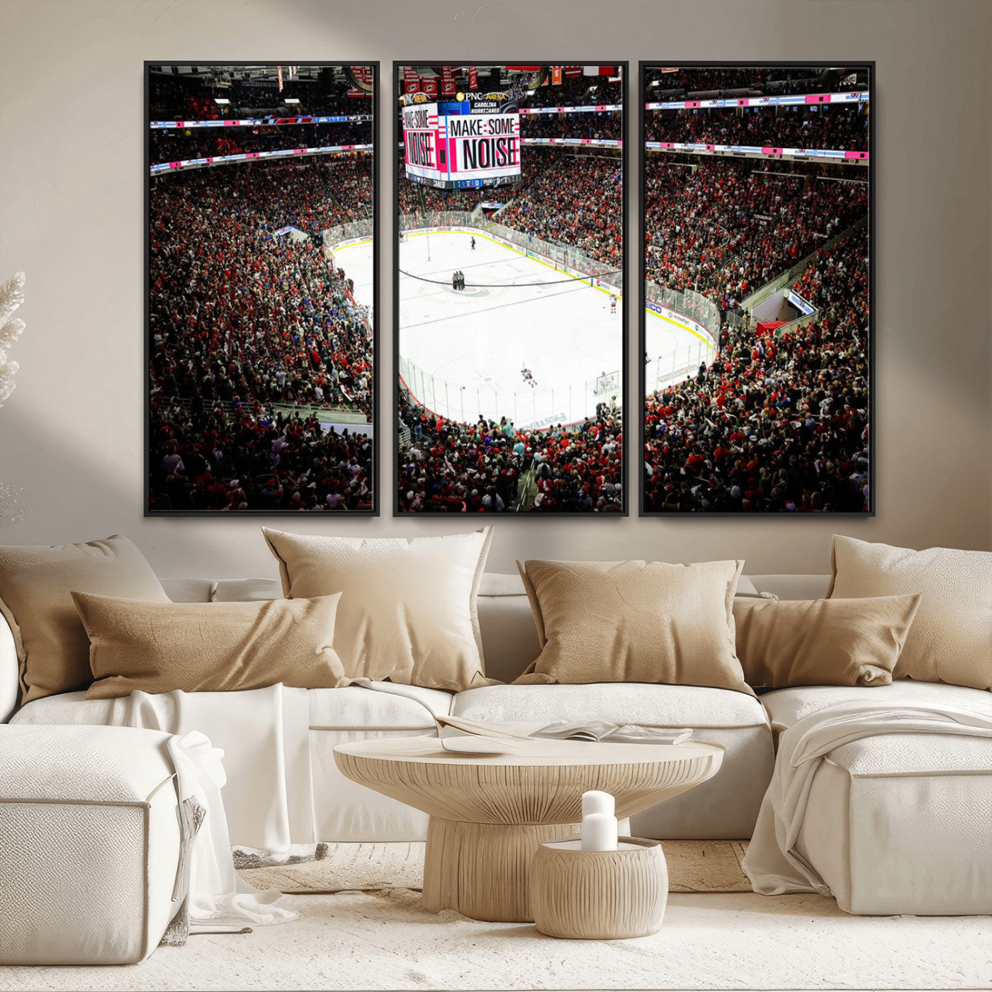 MGV-FC-48X32-3P - PNC Arena Raleigh North Carolina Hurricanes Hockey Stadium Wall Art Canvas, North Carolina