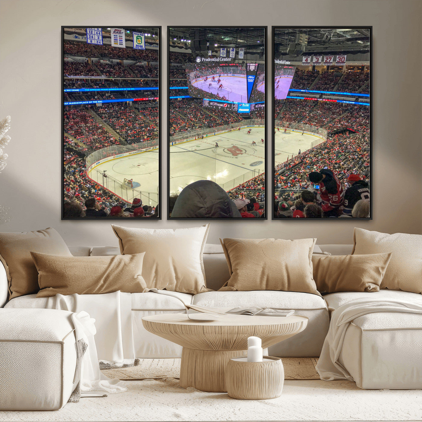 MGV-FC-48X32-3P - Prudential Center Newark New Jersey Devils Hockey Stadium, New Jersey Devils Hockey Stadium Canvas