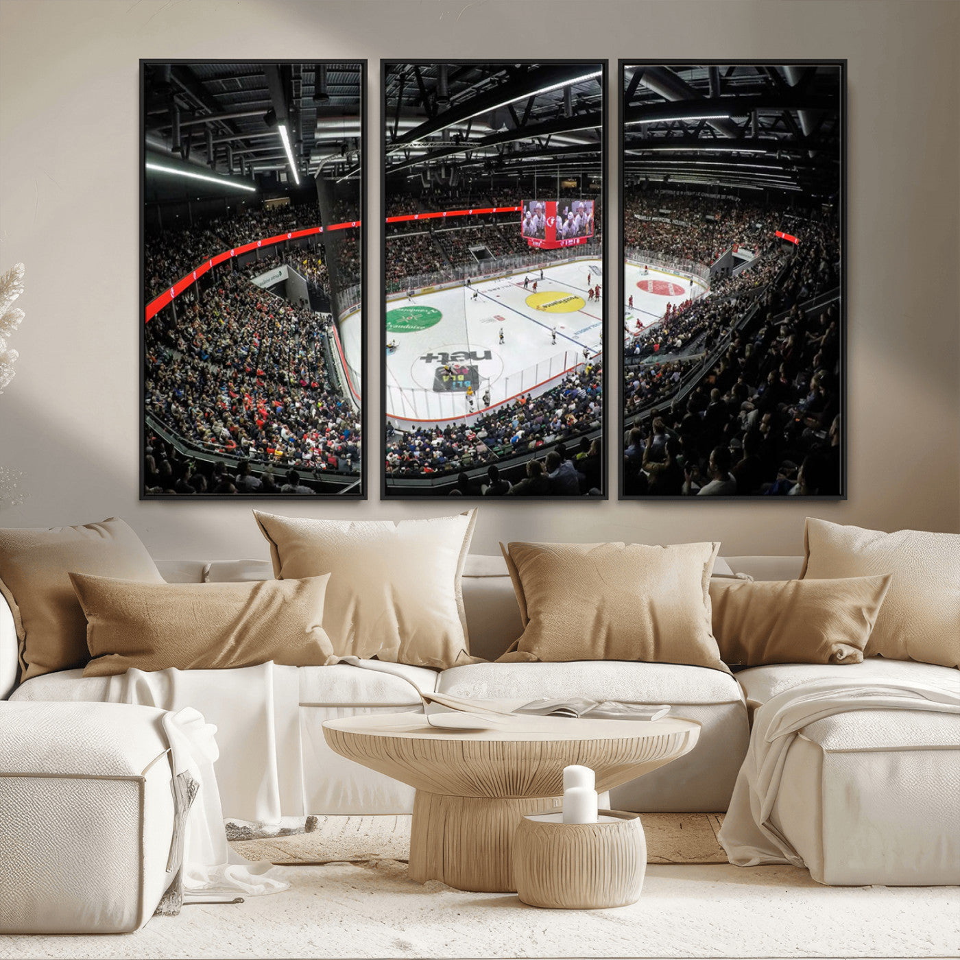 MGV-FC-48X32-3P - Vaudoise Lausanne Ice Hockey Arena Stadium Wall Art Canvas, Vaudoise Lausanne Ice Hockey Canvas