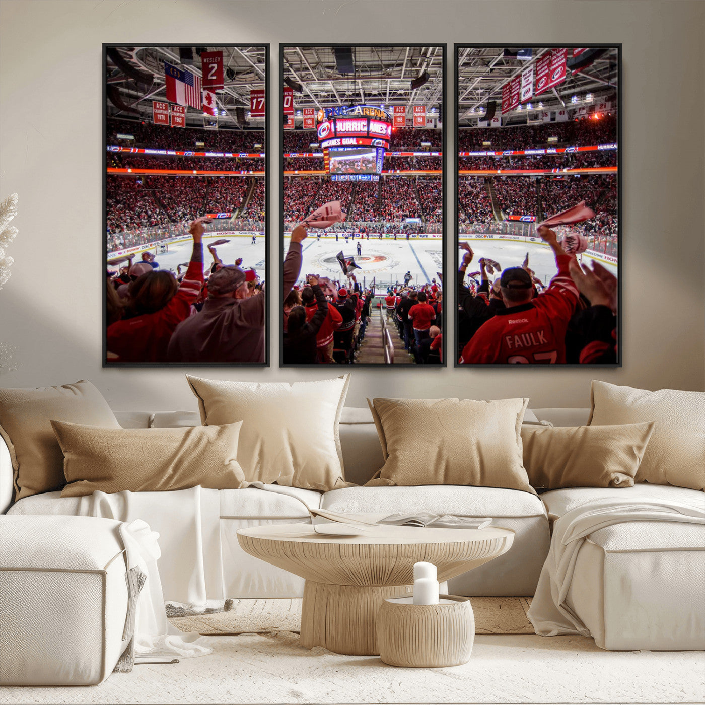 MGV-FC-48X32-3P - Carolina Hurricanes Ice Hockey Stadium Wall Art, Carolina Hurricanes Canvas Print