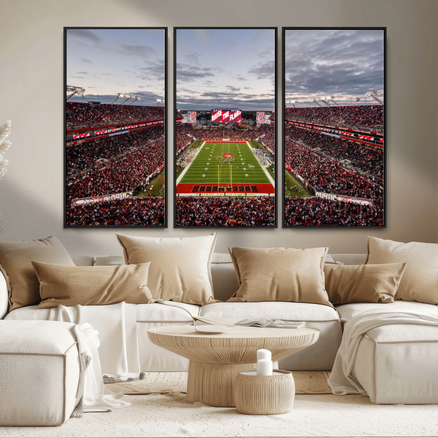 MGV-FC-48X32-3P - Florida Tampa Raymond James Stadium Wall Art Canvas Print - NFL Football Stadium Print Canvas