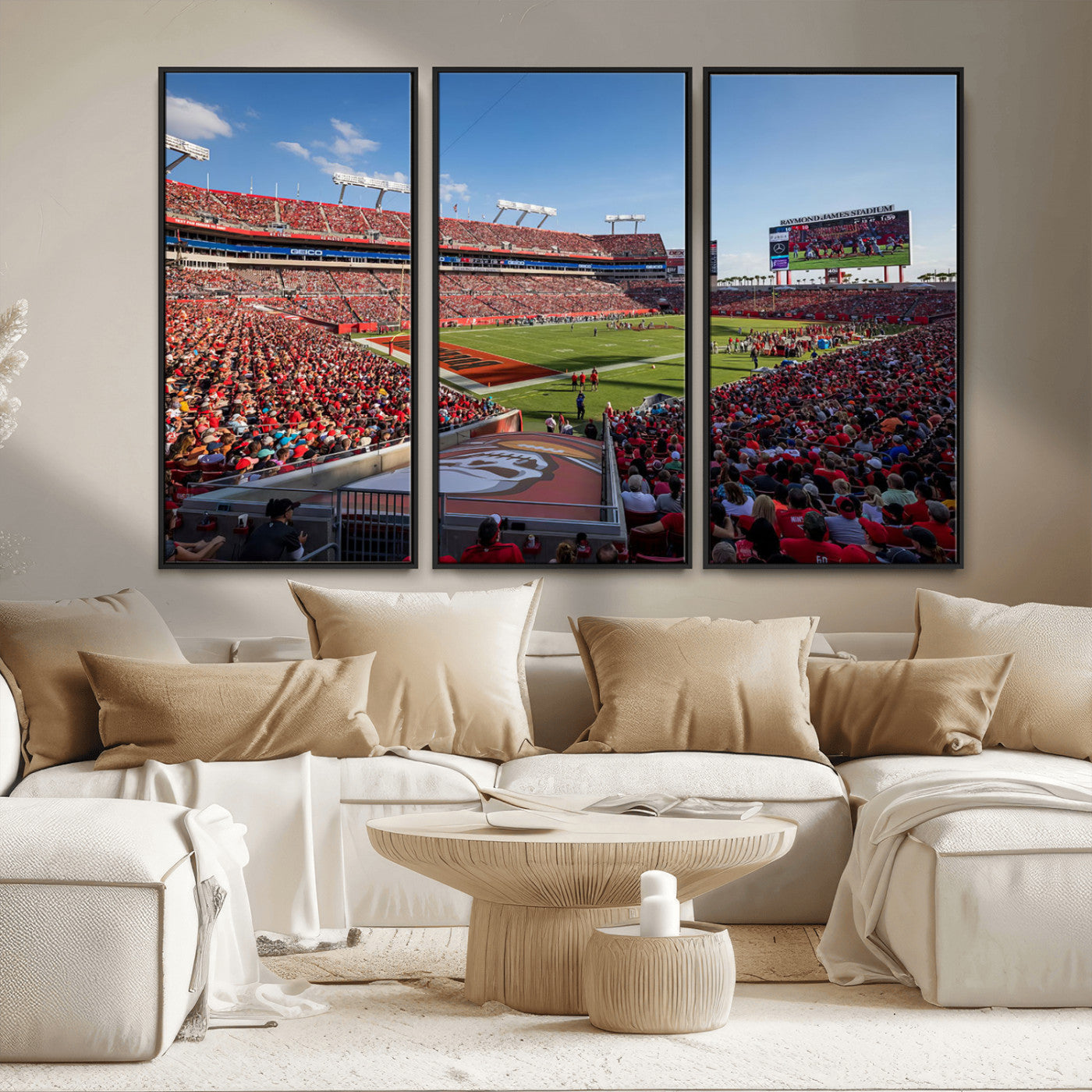 MGV-FC-48X32-3P - Florida Tampa Raymond James Stadium Wall Art Canvas Print - NFL Football Stadium Print