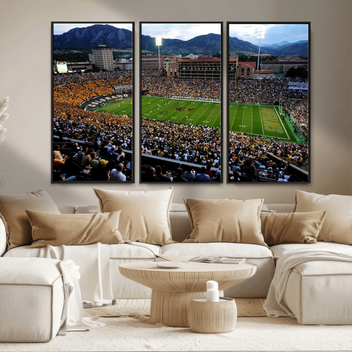 MGV-FC-48X32-3P - Colorado Buffaloes Canvas Print - Boulder Folsom Field Stadium Wall Art Canvas Print, Football Print