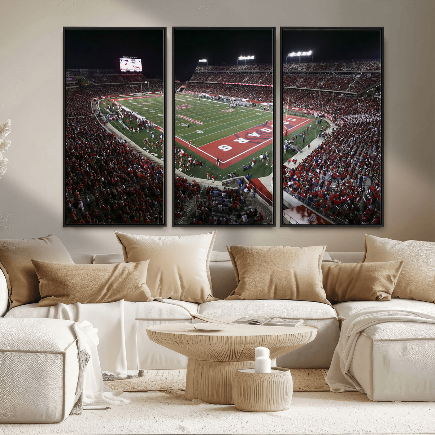 MGV-FC-48X32-3P - Houston Cougars Football Team Print - Houston TDECU Stadium Wall Art Canvas Print