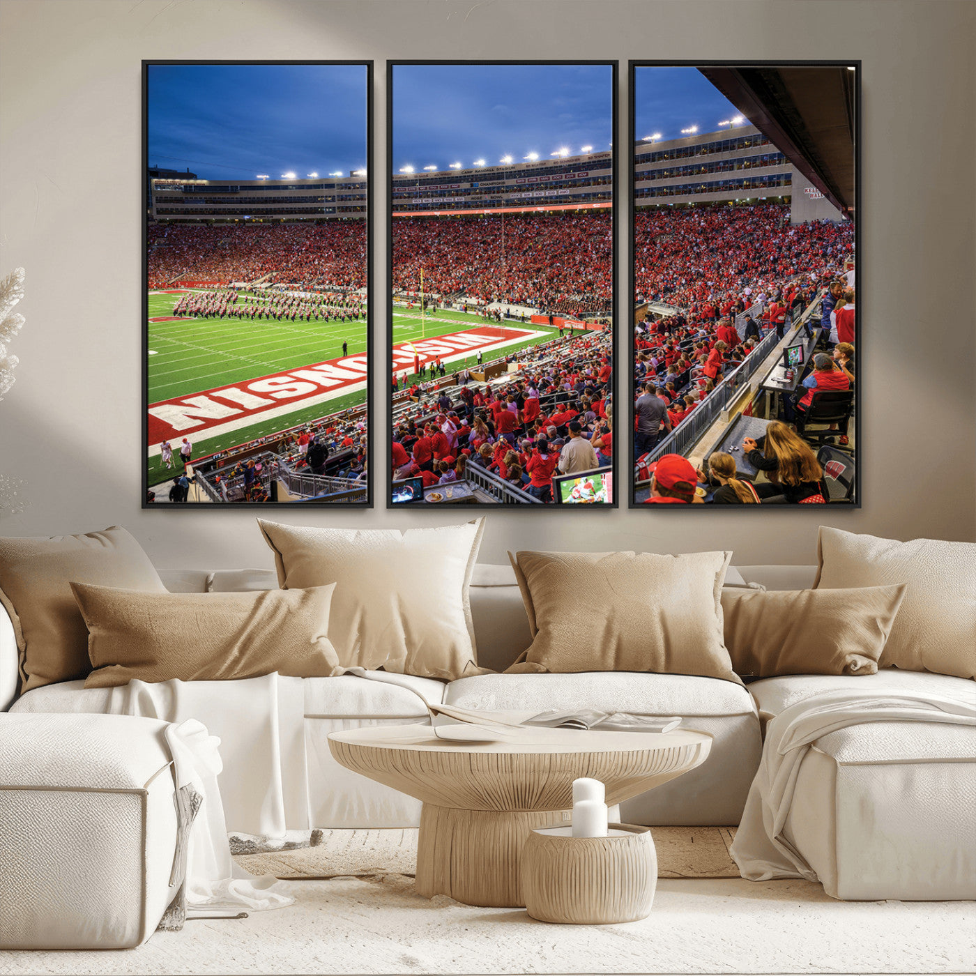MGV-FC-48X32-3P - Wisconsin Badgers Football Team Print - Madison Camp Randall Stadium Wall Art, Wisconsin Badgers