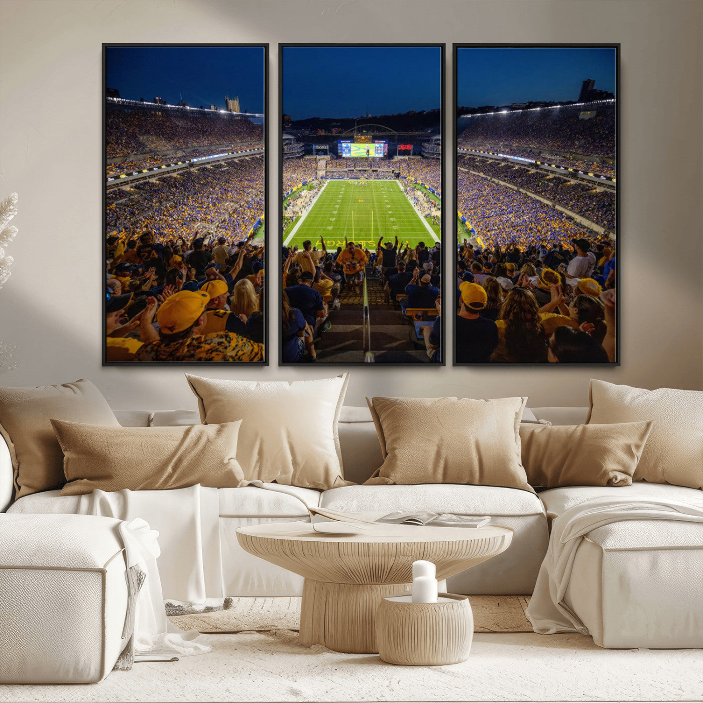 MGV-FC-48X32-3P - Pittsburgh Panthers Football Team Print - Pittsburgh Acrisure Stadium Wall Art Canvas Print